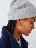 John Lewis Cashmere Rib Knit Beanie Hat, Light Grey