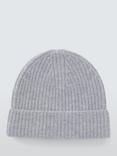 John Lewis Cashmere Rib Knit Beanie Hat, Light Grey