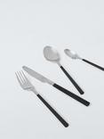 John Lewis Recycled Handle Stainless Steel Cutlery Set, 16 Piece/4 Place Settings, Black