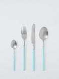 John Lewis Recycled Handle Stainless Steel Cutlery Set, 16 Piece/4 Place Settings, Blue