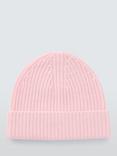 John Lewis Cashmere Rib Knit Beanie, Light Pink