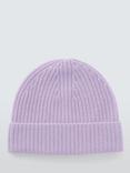 John Lewis Cashmere Rib Knit Beanie, Light Purple