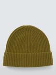 John Lewis Cashmere Rib Knit Beanie, Olive