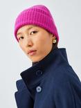 John Lewis Cashmere Rib Knit Beanie Hat, Pink