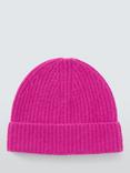 John Lewis Cashmere Rib Knit Beanie Hat, Pink