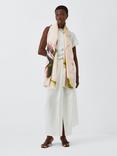 John Lewis Wool Blend Floral Scarf, White/Multi