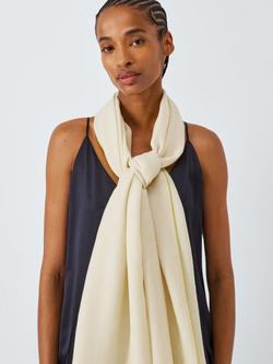 John Lewis Wool Blend Tipped Scarf, Natural/Yellow, Natural/Yellow