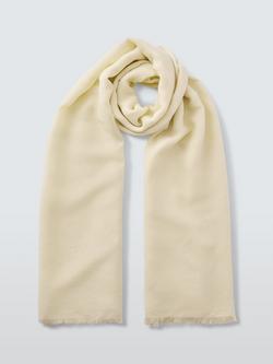 John Lewis Wool Blend Tipped Scarf, Natural/Yellow - view 2, Natural/Yellow