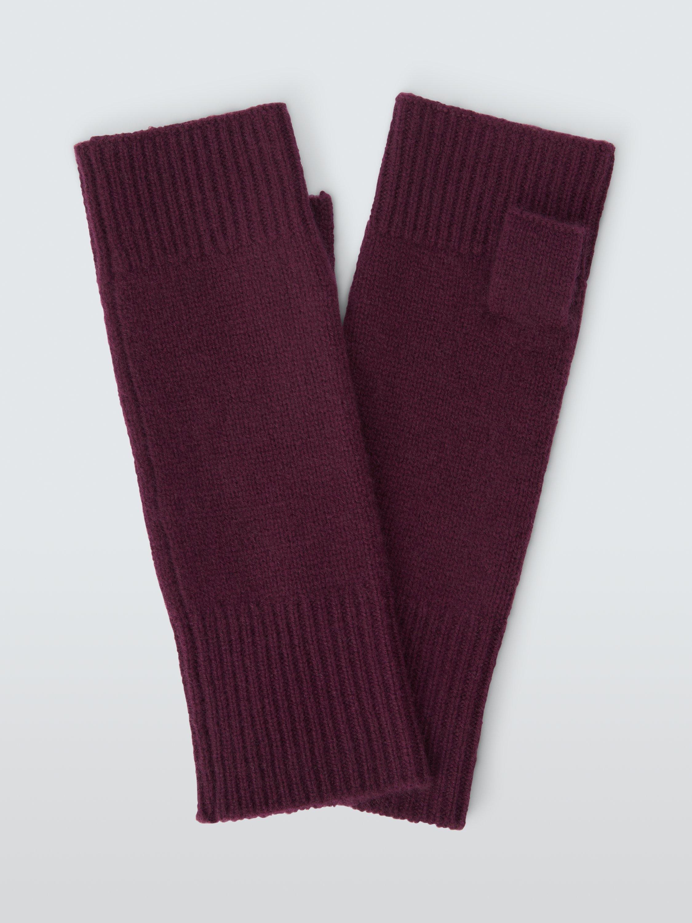 Product image 1 of 2, which shows John Lewis Cashmere Handwarmers, Berry