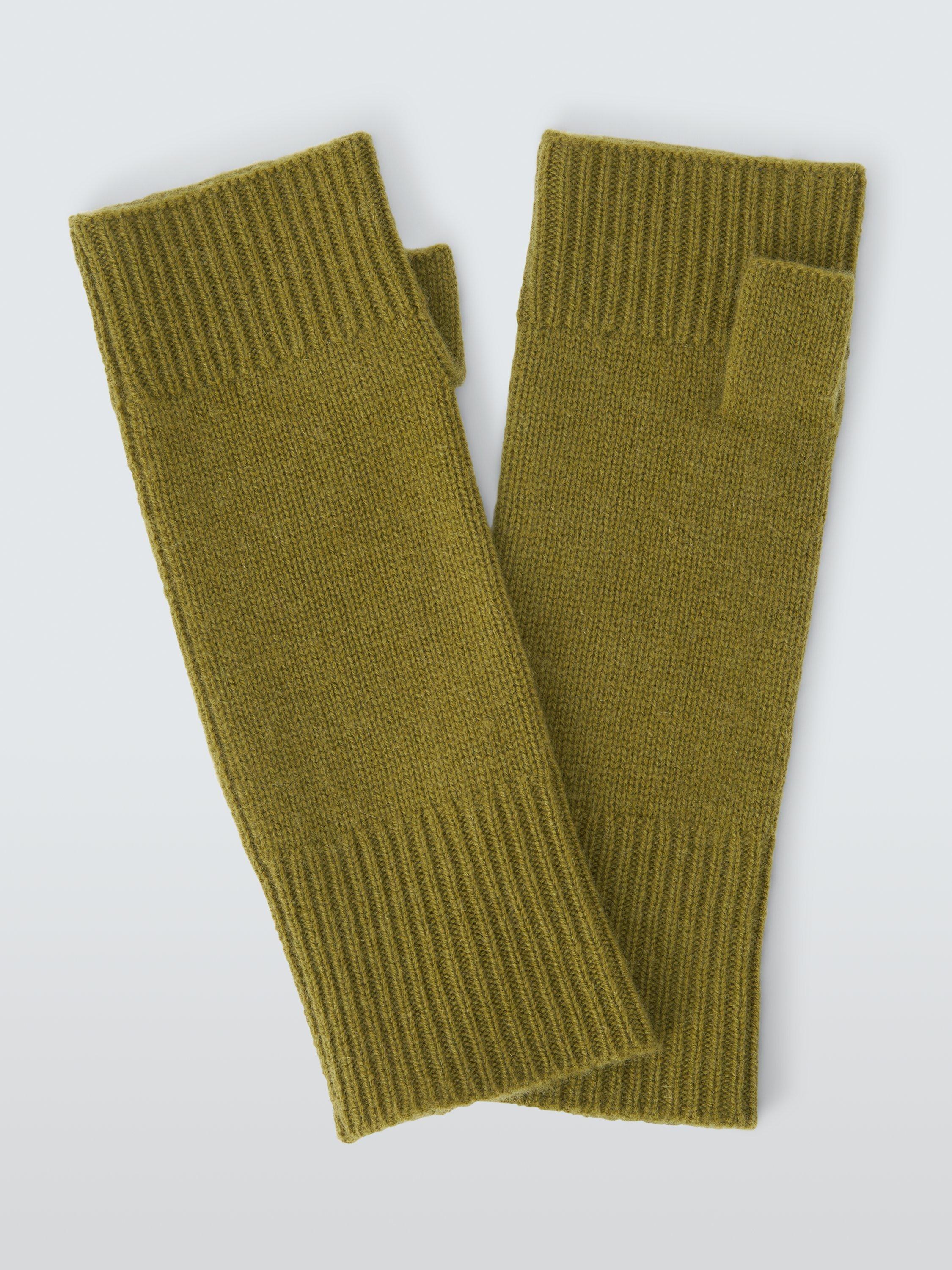 Product image 1 of 3, which shows John Lewis Cashmere Handwarmers, Olive