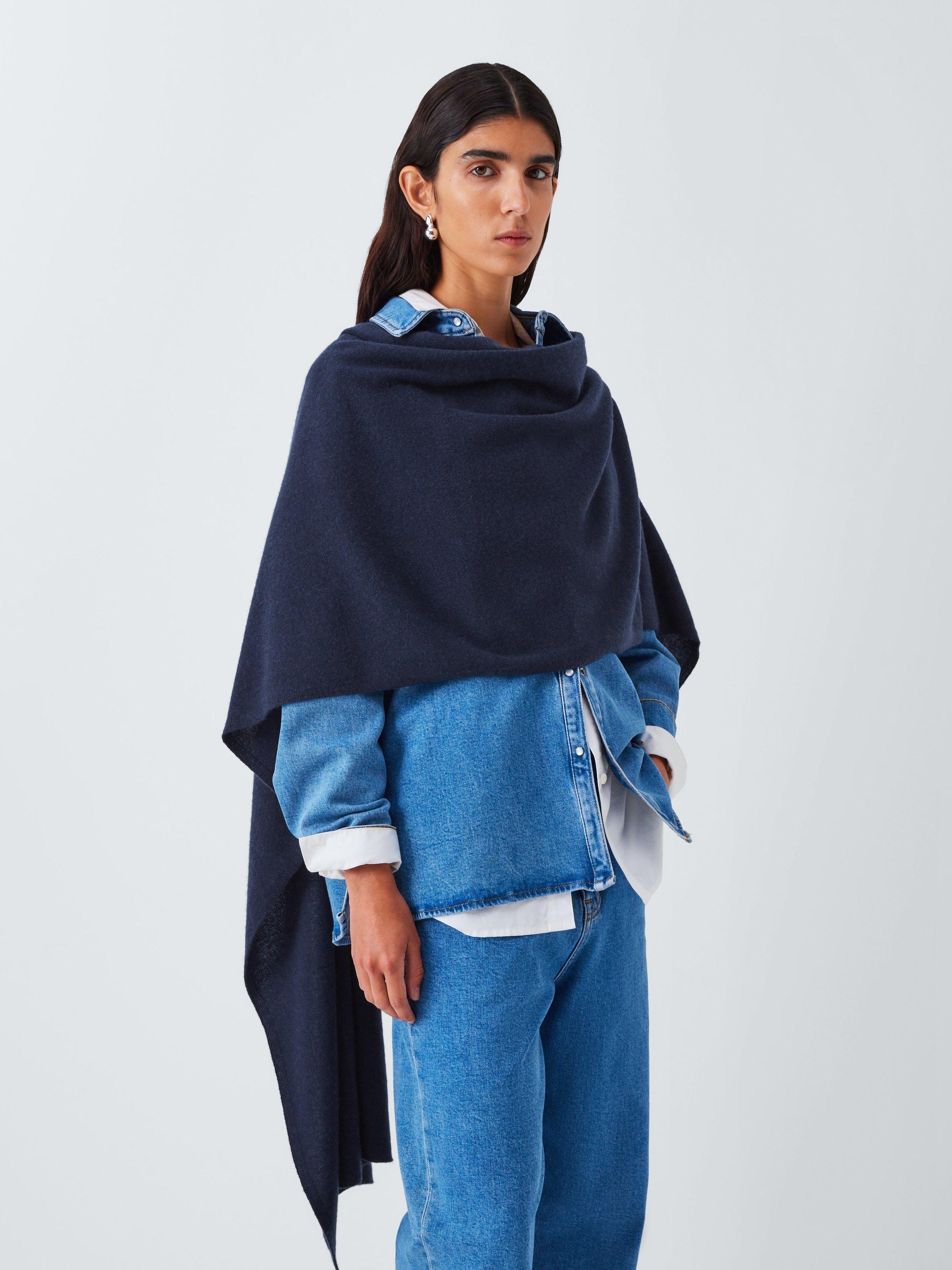 Product image 1 of 6, which shows John Lewis Cashmere Wrap, Navy