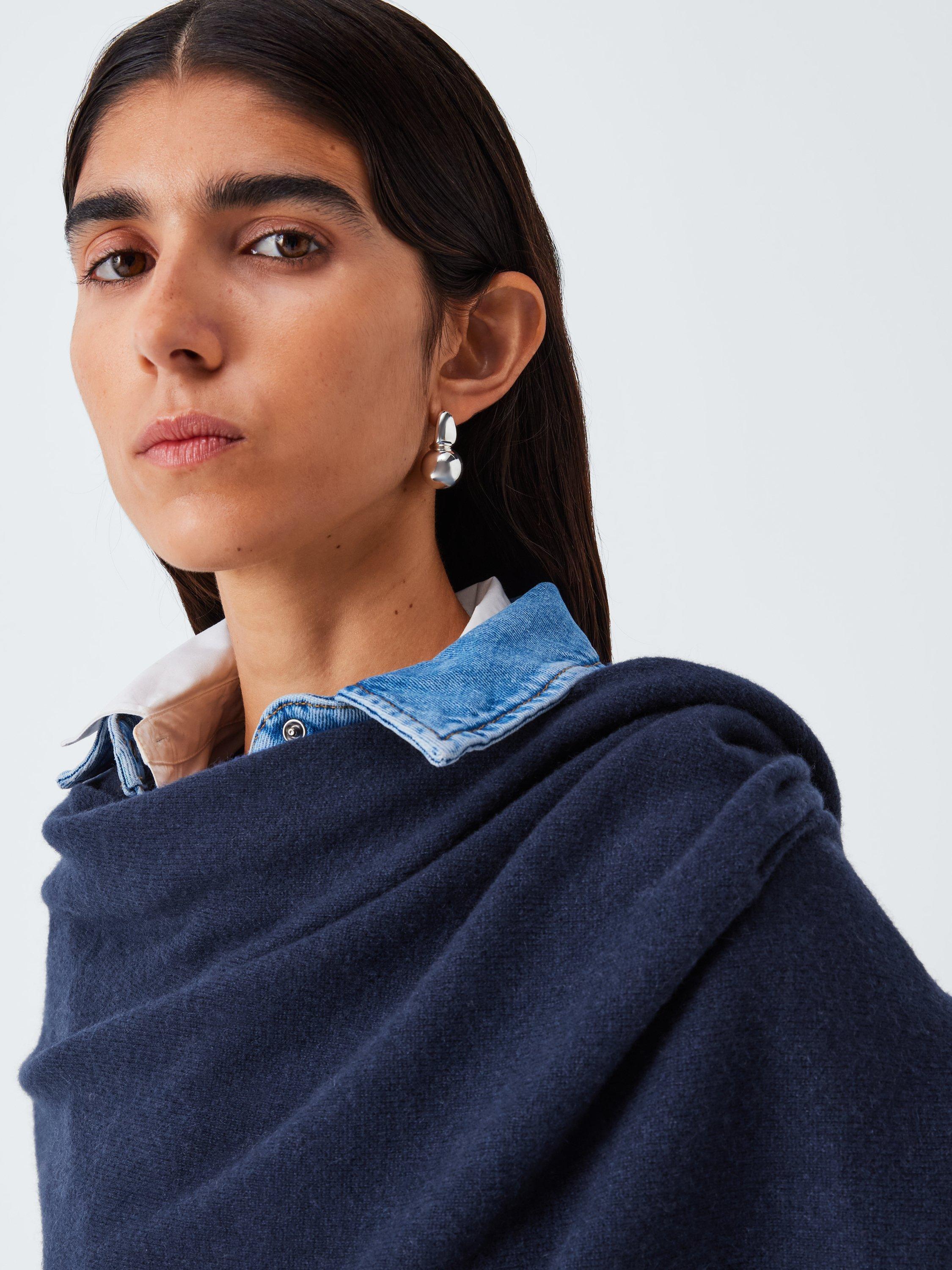 Product image 6 of 6, which shows John Lewis Cashmere Wrap, Navy