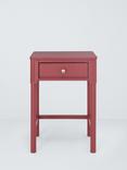 John Lewis Pillar 1 Drawer Bedside Table, Rosehip