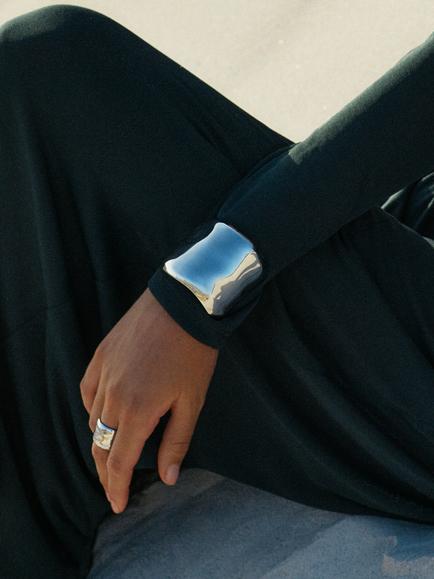 EDBLAD Flowy Cuff Bangle - view 2, Silver