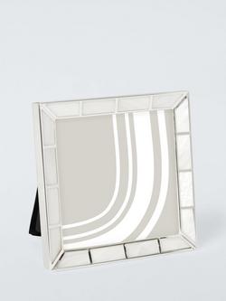 John Lewis Mother Of Pearl Block Photo Frame, 4 x 4" (10 x 10cm), Silver Plated, Silver