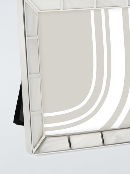 John Lewis Mother Of Pearl Block Photo Frame, 4 x 4" (10 x 10cm), Silver Plated - view 2, Silver