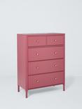 John Lewis Pillar 5 Drawer Chest, Rosehip