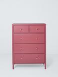 John Lewis Pillar 5 Drawer Chest, Rosehip