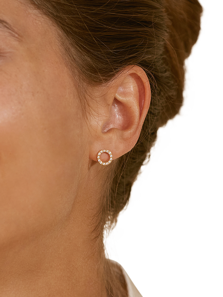 EDBLAD Glow Stud Earrings, Silver - view 2, Gold