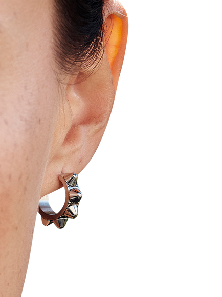 EDBLAD Peak Creole Earrings - view 2, Silver