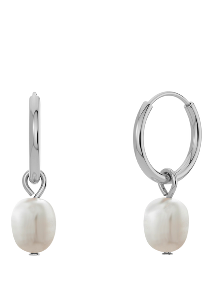 EDBLAD Perla Hoop Drop Earrings, Silver