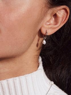 EDBLAD Perla Hoop Drop Earrings - view 2, Silver
