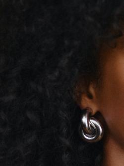 EDBLAD Redondo Polished Double Hoop Earrings - view 2, Silver