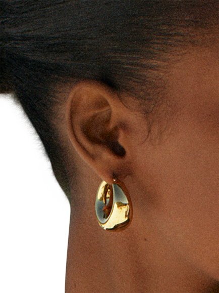 EDBLAD Boyd Chunky Graduated Hoop Earrings - view 2, Gold