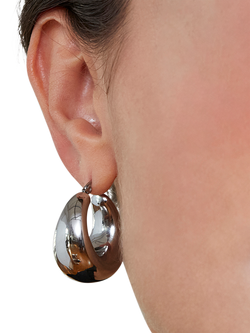 EDBLAD Boyd Chunky Graduated Hoop Earrings - view 2, Silver