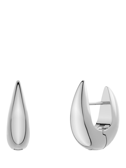EDBLAD Crest Drop Hoop Earrings, Small, Silver
