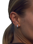 EDBLAD Crest Drop Hoop Earrings, Small, Silver