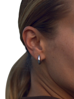 EDBLAD Crest Drop Hoop Earrings, Small - view 2, Silver