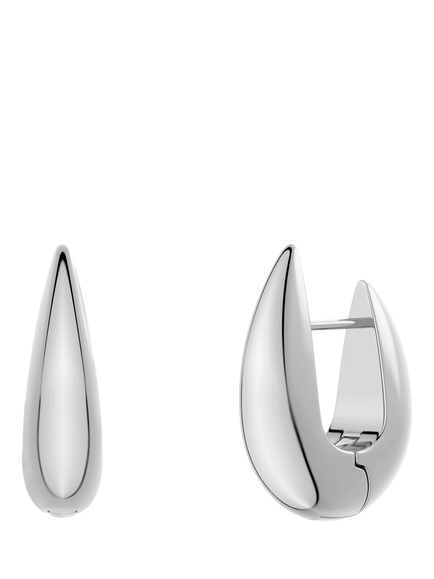 EDBLAD Crest Drop Hoop Earrings, Large, Silver