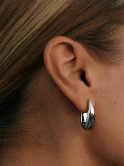 EDBLAD Crest Drop Hoop Earrings, Large - view 2, Silver