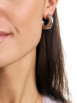 EDBLAD Chunky Creole Hoop Earrings, Small - view 2, Silver