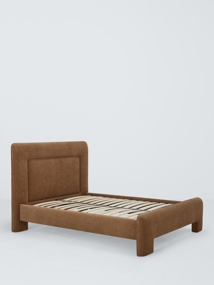 John Lewis Blocky Upholstered Bed Frame, King Size, Nutmeg, Nutmeg