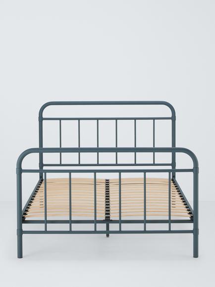 John Lewis Dorm Metal Bed Frame, Double - view 2, Blue