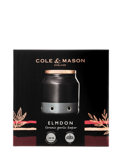 Cole & Mason Elmdon Ceramic Garlic Jar, Charcoal Grey - view 2, Grey Charcoal