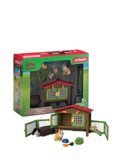 schleich Farm World Rabbit Hutch & Rabbit Figurines, Multi