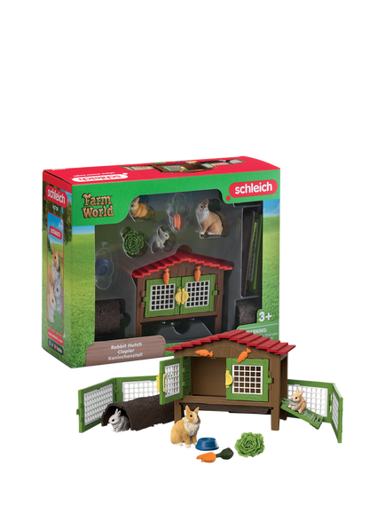 schleich Farm World Rabbit Hutch & Rabbit Figurines, Multi