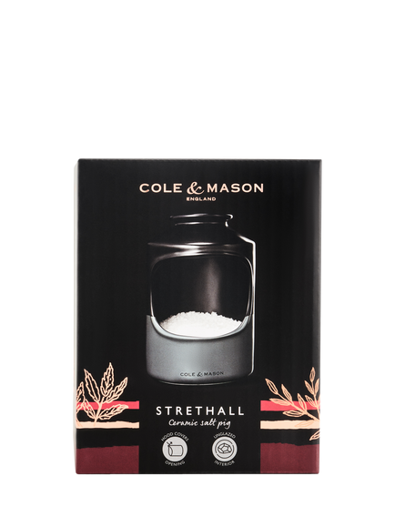 Cole & Mason Strethall Ceramic Salt Pig, Charcoal Grey - view 2, Grey Charcoal