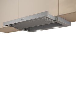 NEFF N50 D46ED22N1B 60cm Telescopic Cooker Hood, Silver Metallic, Silver Metallic