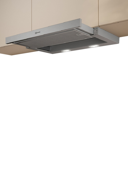 NEFF N50 D46ED22N1B 60cm Telescopic Cooker Hood, Silver Metallic, Silver Metallic