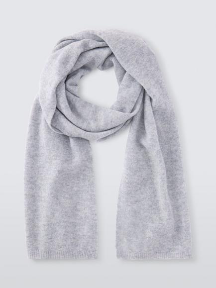 John Lewis Cashmere Scarf - view 2, Light Grey