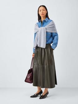 John Lewis Cashmere Scarf - view 2, Light Grey