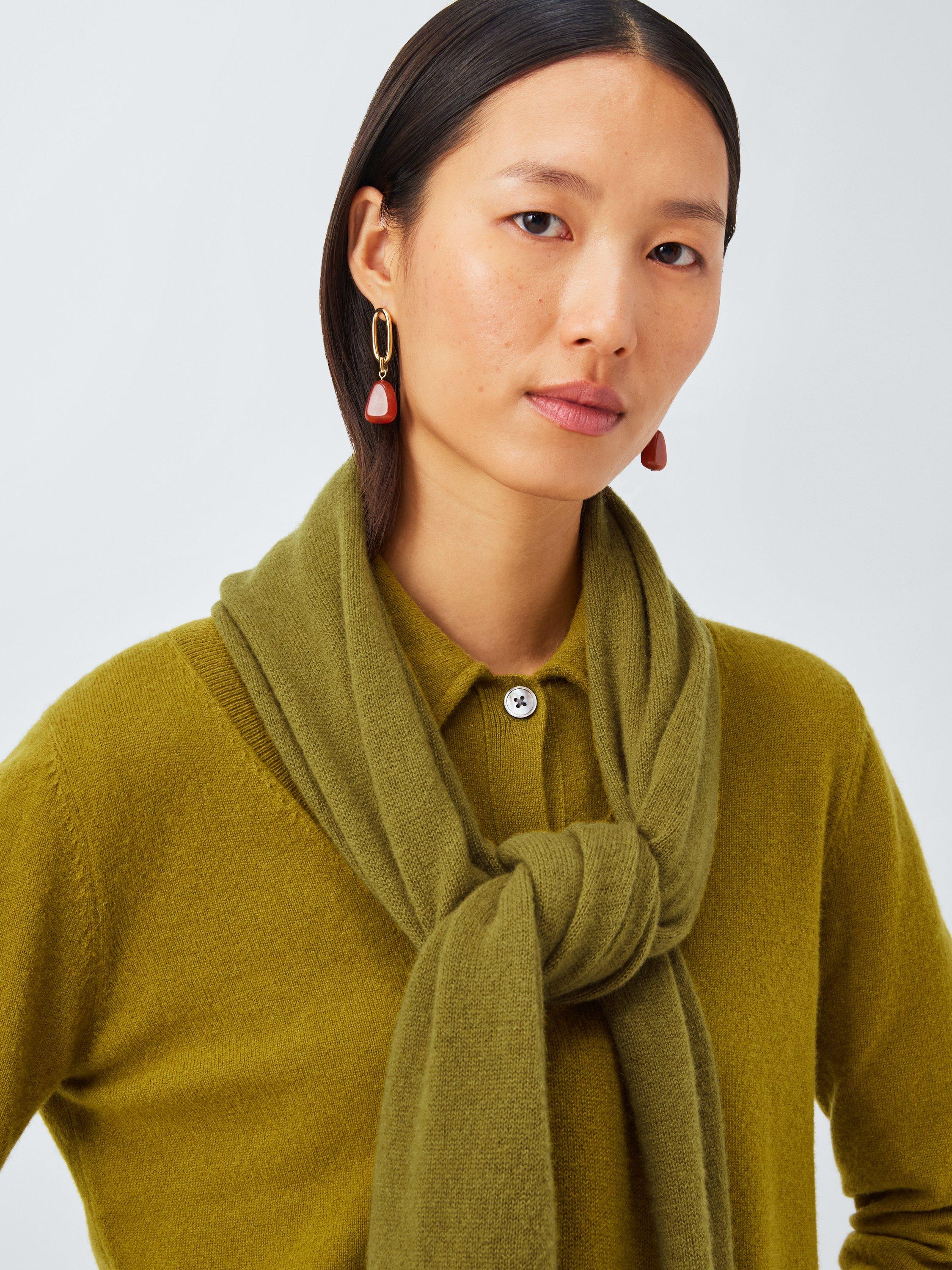 Product image 1 of 6, which shows John Lewis Cashmere Scarf, Olive
