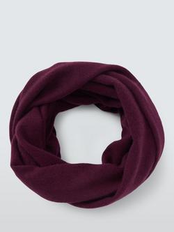 John Lewis Plain Cashmere Snood - view 2, Berry