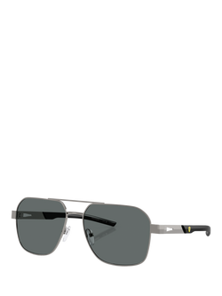 Scuderia Ferrari FZ5003104 Men's Square Sunglasses, Silver/Grey, Silver/Grey