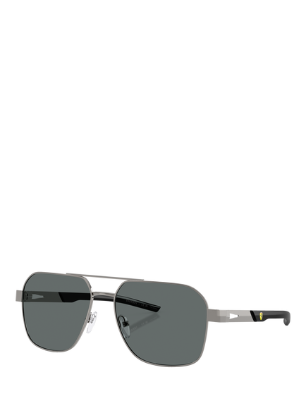 Scuderia Ferrari FZ5003104 Men's Square Sunglasses, Silver/Grey, Silver/Grey