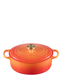 Le Creuset Flamme Dorée Cast Iron Oval Casserole, 29cm, Volcanic, Volcanic